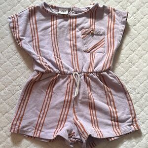 Zara Pink and Orange Striped Kids Romper